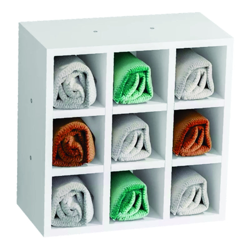 Porta Toalhas 9 Lugares  Guarda Tolhas Em Mdf Branco