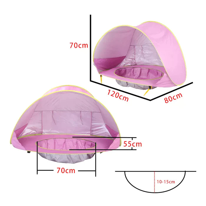 Tenda com Piscina Infantil de Praia Protect Baby  - Proteção UV
