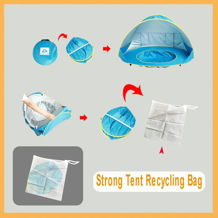 Tenda com Piscina Infantil de Praia Protect Baby  - Proteção UV