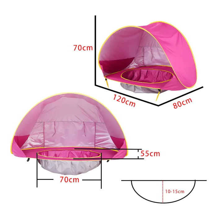 Tenda com Piscina Infantil de Praia Protect Baby  - Proteção UV