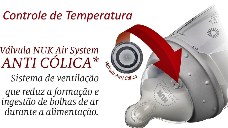 Kit 3 Mamadeira Nuk Com Controle de Temperatura 0 a +6M Jacaré Azul