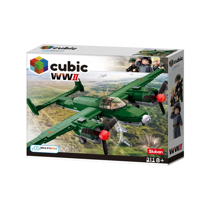 Blocos de Montar Cubic WWII Avião Bombardeio 311 Peças Multikids - BR1483