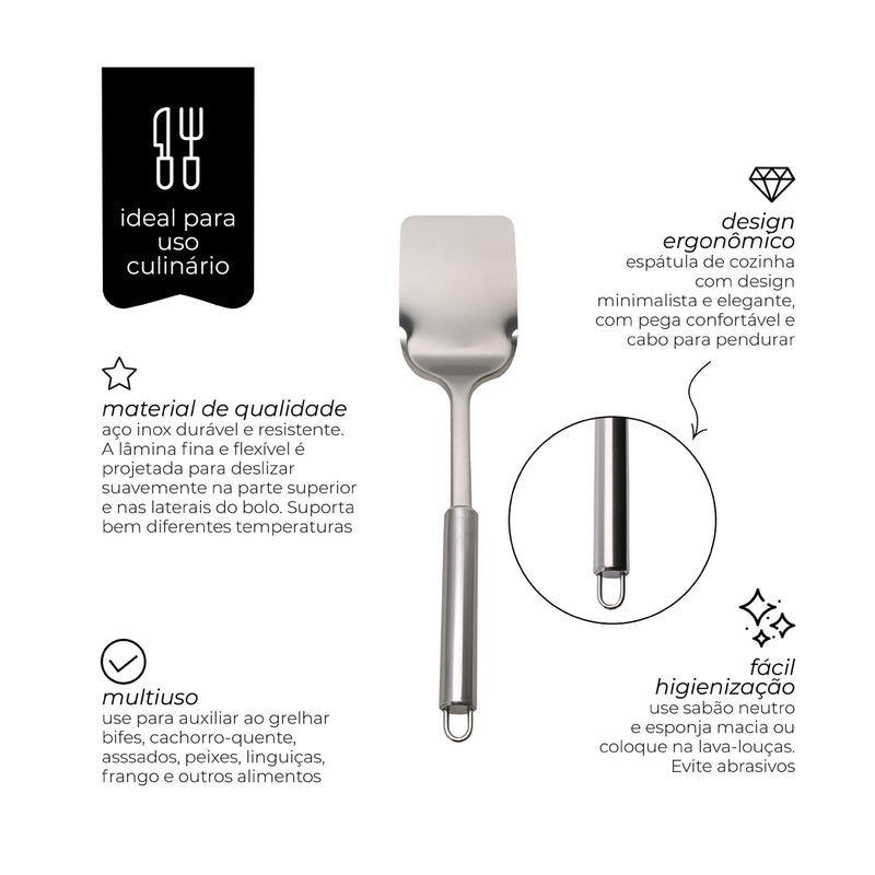 Espátula Fechada para Frituras em Aço Inox Mimo Style