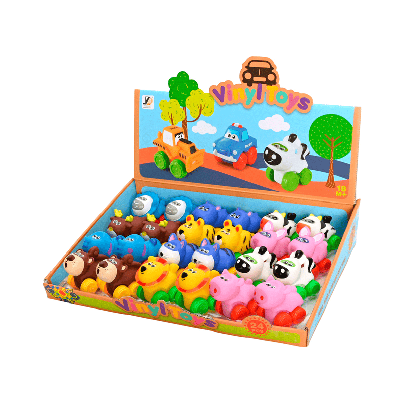Jogo 24 Mini Car Vinil Zoo Zippy Toys