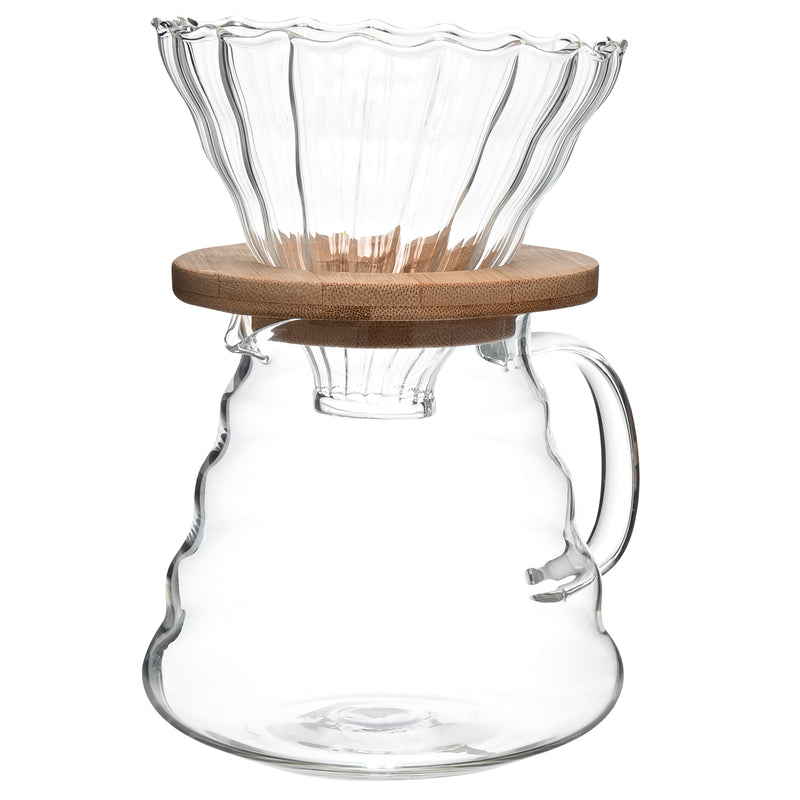 Kit Passador de Café com Jarra de Vidro Boro com Bambu Mimo Style