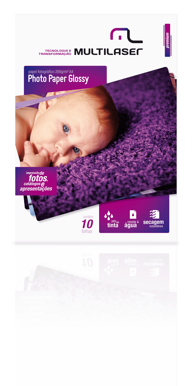 Photo Paper C/200 Gr Tam. A4 Multilaser C/ 10 Fls - Pe011