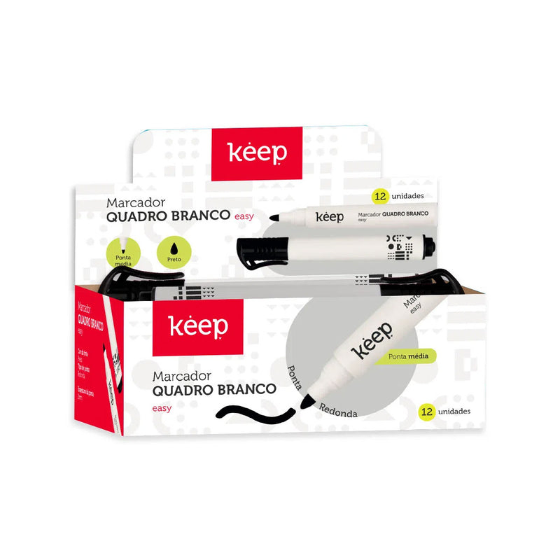 Pincel Marcador de Quadro Branco Easy Caixa c/ 12un - Keep