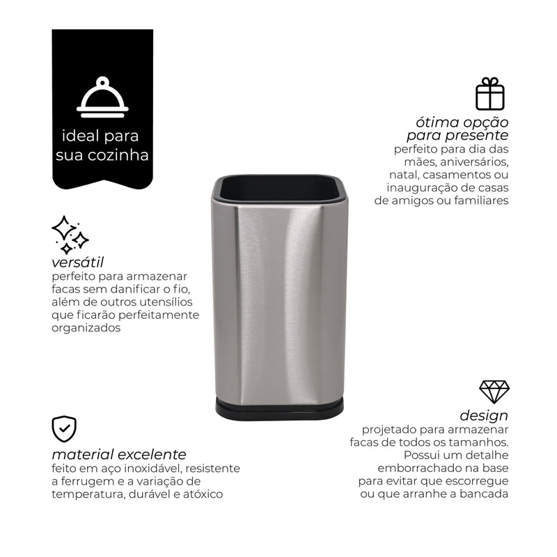 Porta Utensílios Inox Mimo Style