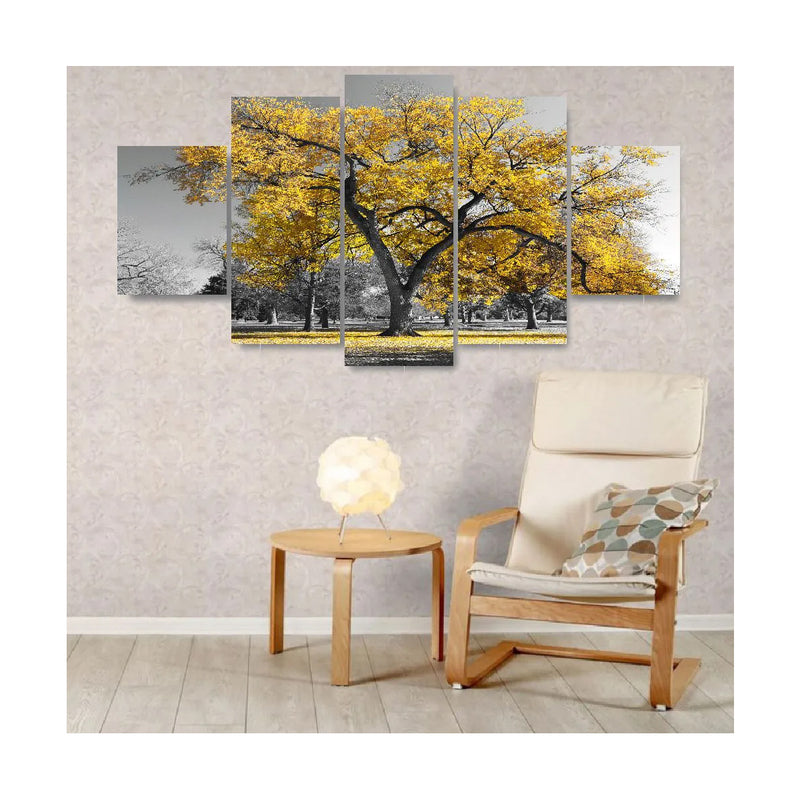 Quadros Decorativos Arvore Vida Botânico Sala Quarto Amarelo
