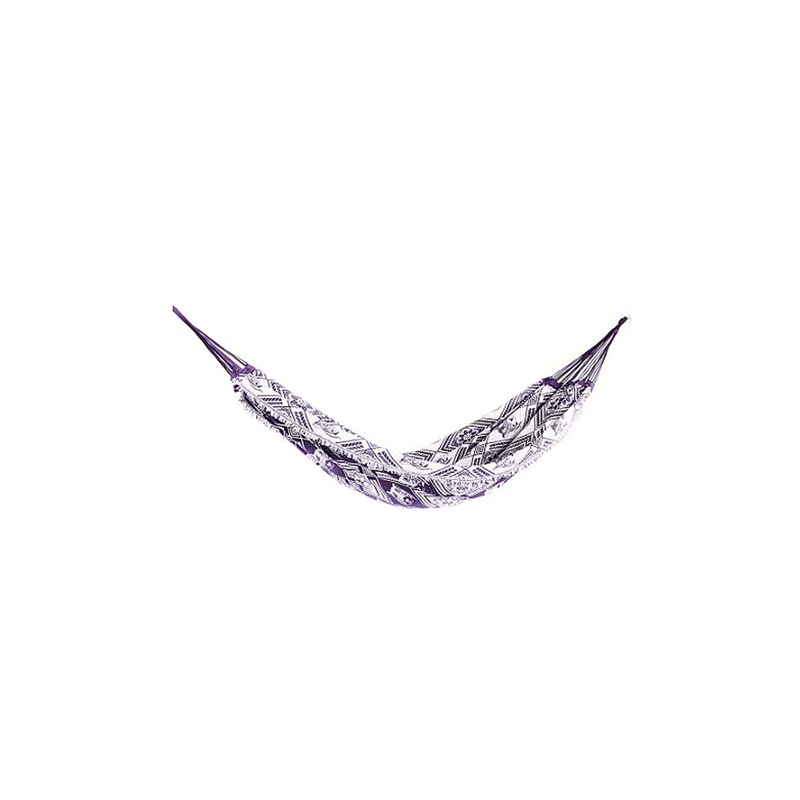 Rede De Descanso Casal No Estilo Indiana na Cor Lilas com Branco