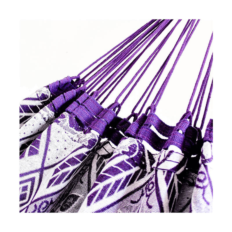 Rede De Descanso Casal No Estilo Indiana na Cor Lilas com Branco