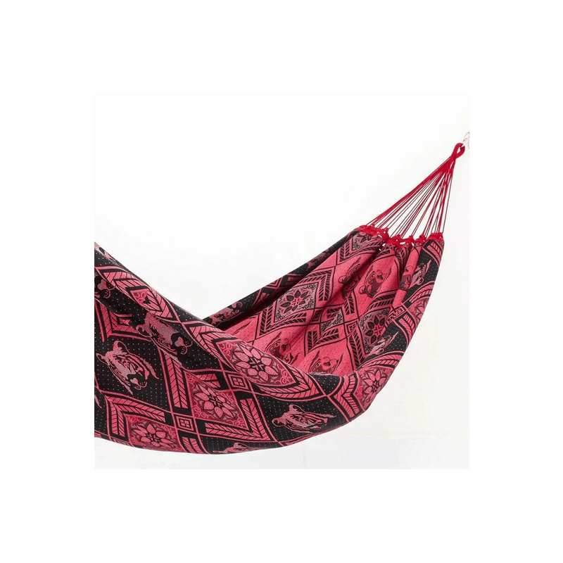 Rede De Dormir Casal Indiana Vermelho Com Preto