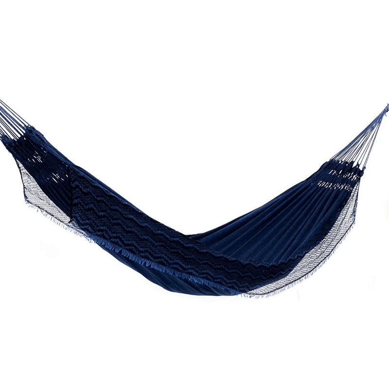 Rede de Descanso No Estilo Jeans Na Cor Azul Com Preto