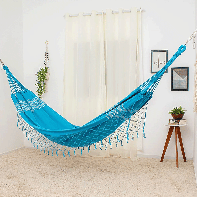 Rede de Descanso No Estilo Pernambucana Na Cor Azul Celeste