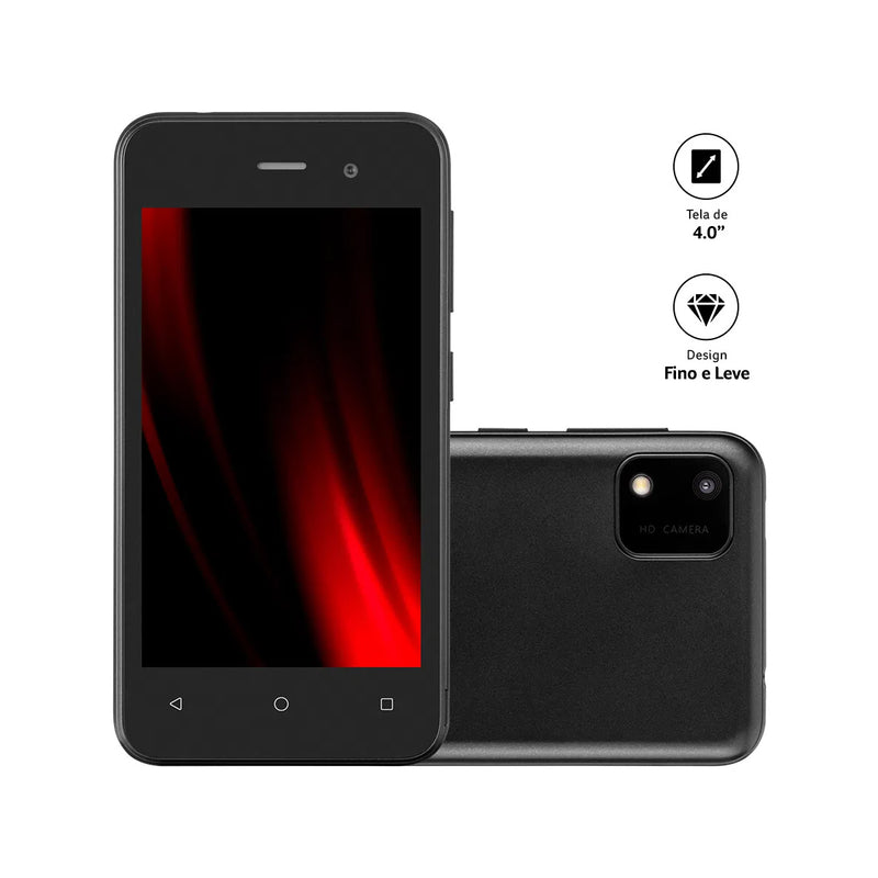 Smartphone E Lite 2 32GB 3G Wi-Fi Tela 4,0” Dual Chip Android 11 (Go Edition) Quad Core Multilaser