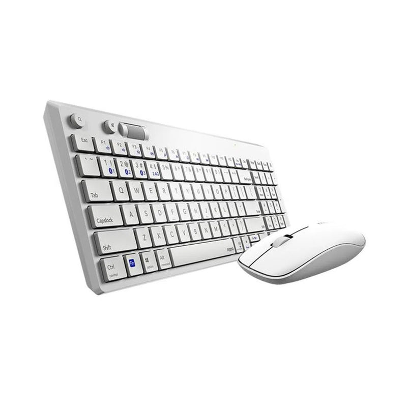 Teclado E Mouse Rapoo Bluetooth + 2.4 Ghz White Garantia 5Anos Com Pilha - 8050T - RA004