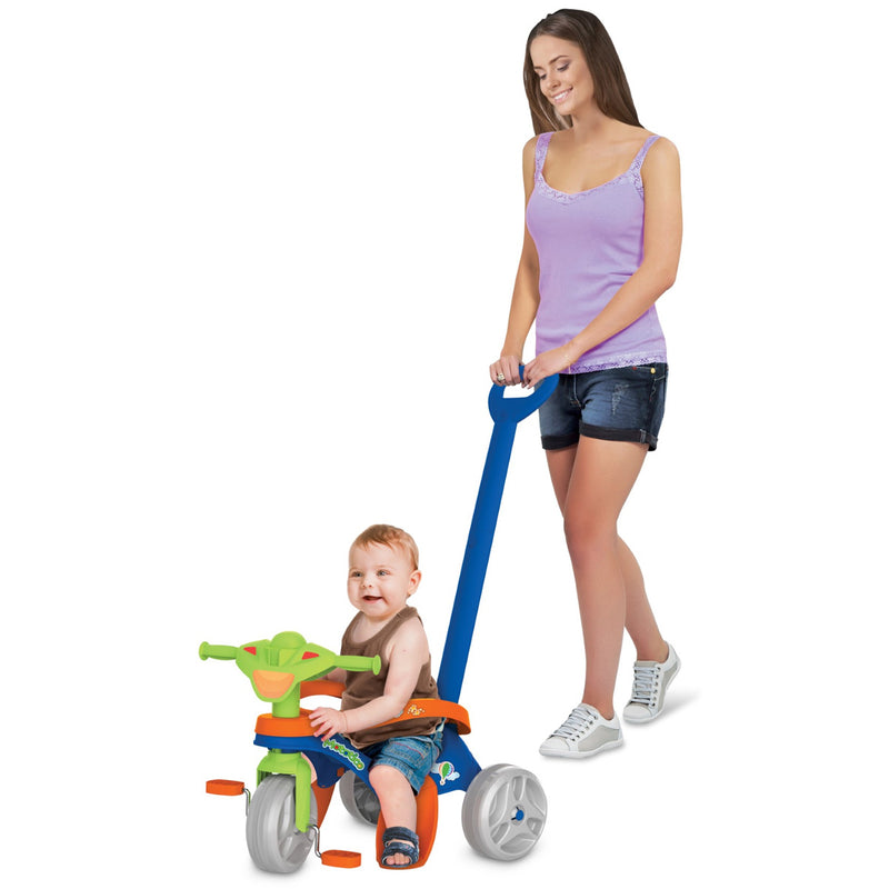 Triciclo Infantil Mototico com Pedal e Empurrador da Bandeirante